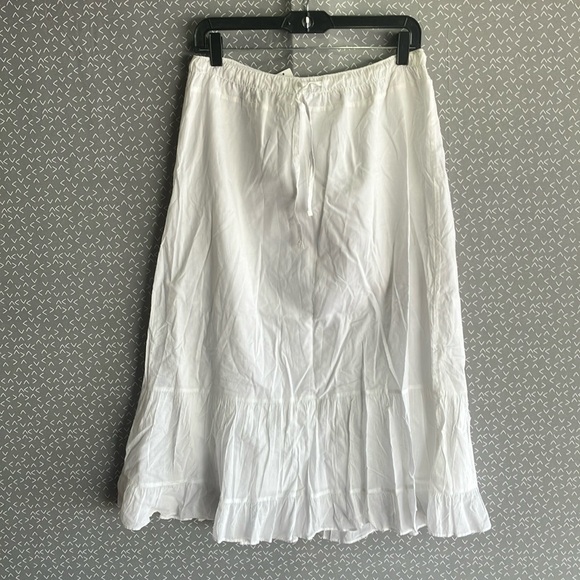 GAP White A-Line Midi Skirt with Pleats - Picture 1 of 5